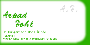 arpad hohl business card
